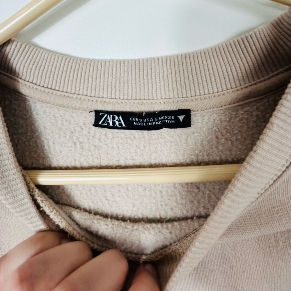 Zara crewneck sweatshirt, S, biege, Oversized baggy Comfy Cozy Cottagecore - Picture 2 of 5